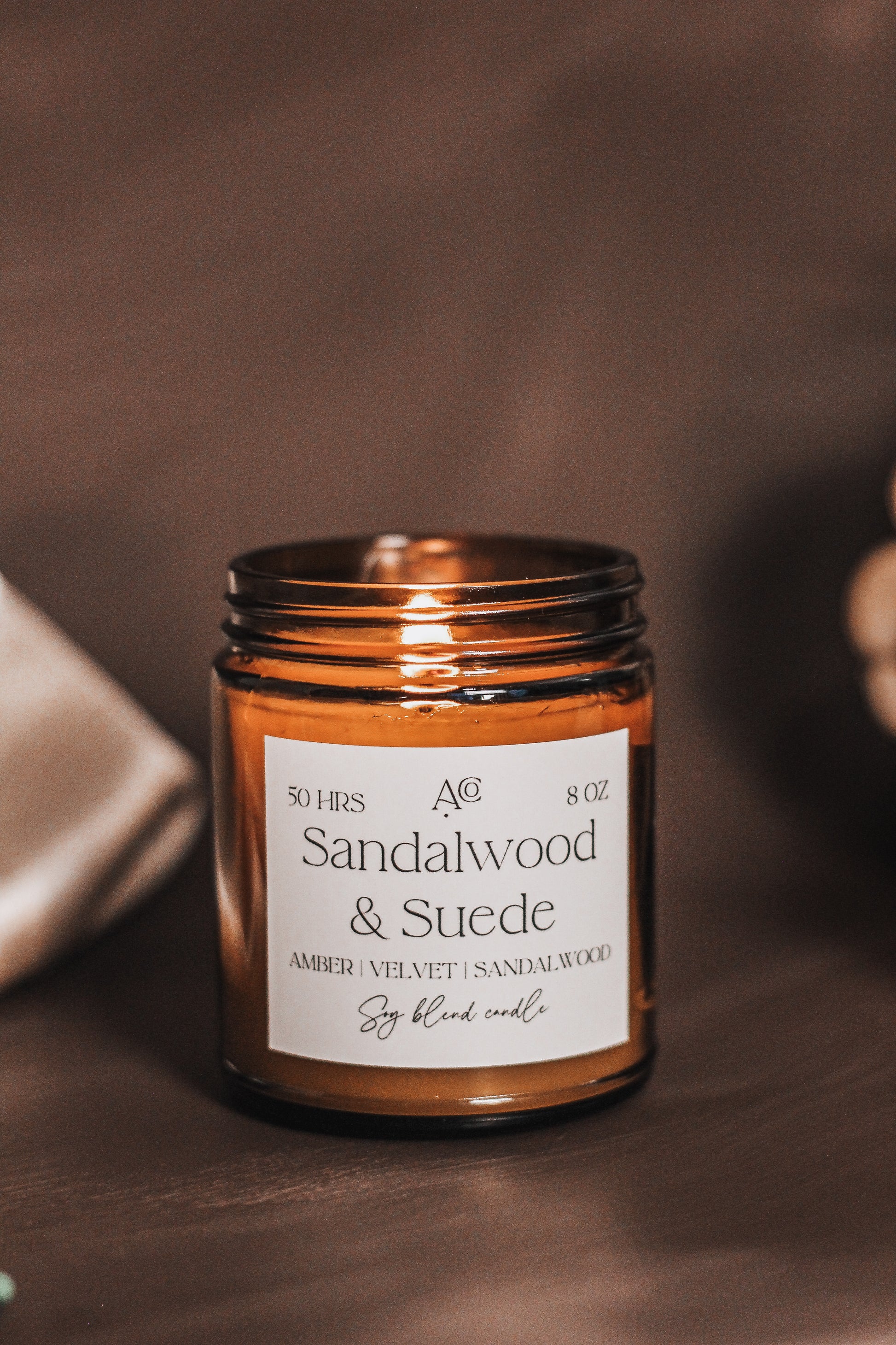 SANDALWOOD & SUEDE Soy Blend Candle